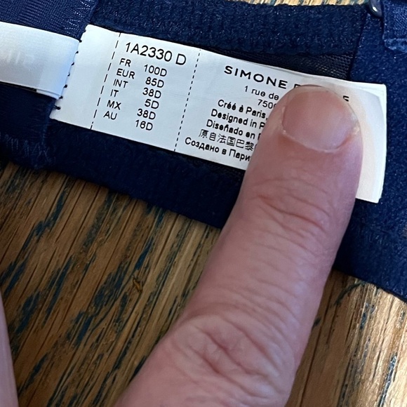 💙 SIMONE PÉRÈLE Embroidered Underwire Bra 38D - Picture 5 of 8